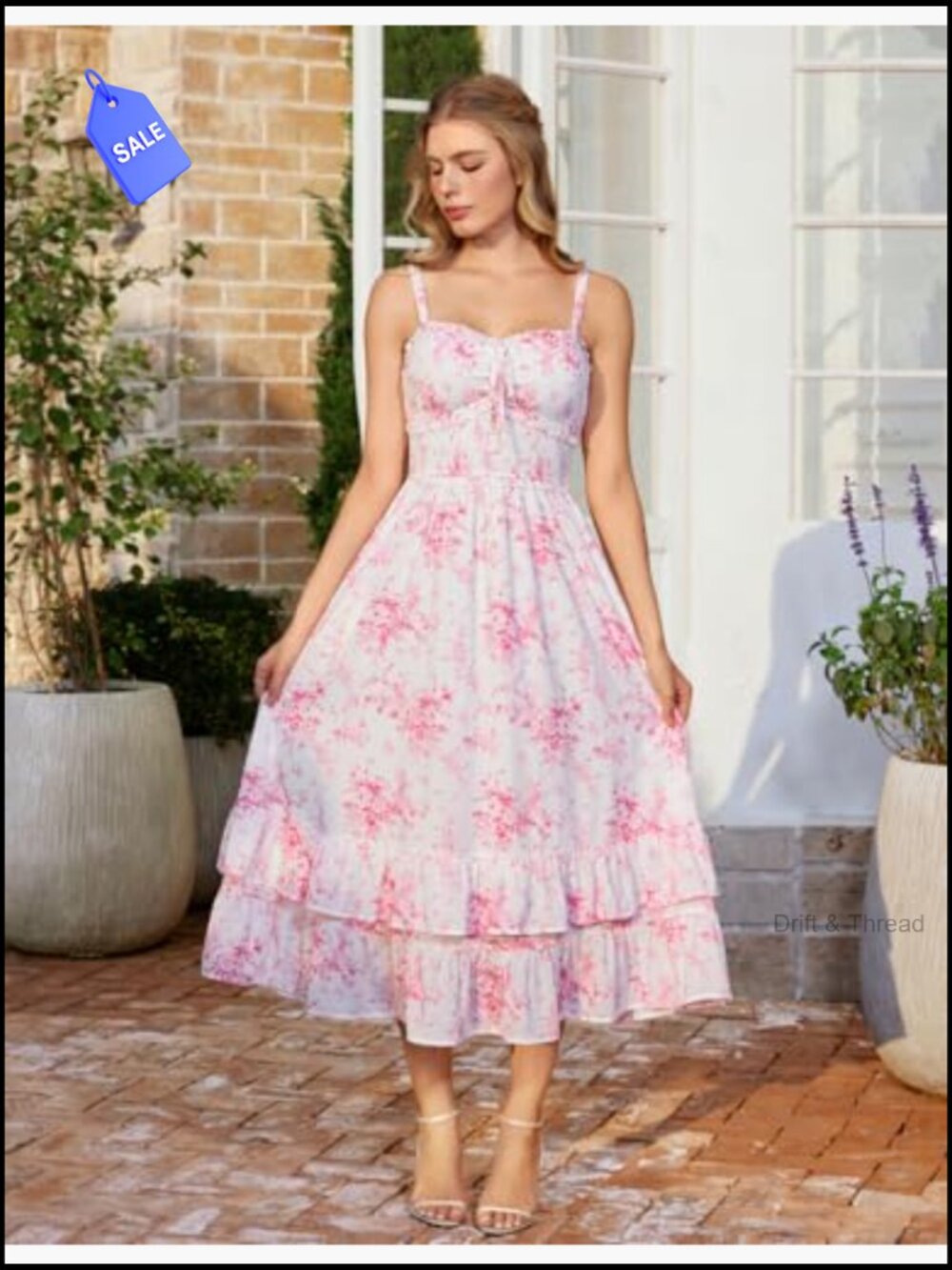 Smocked A-Line Maxi Dress with Pockets Adjustable Straps - Picture 2 of 7